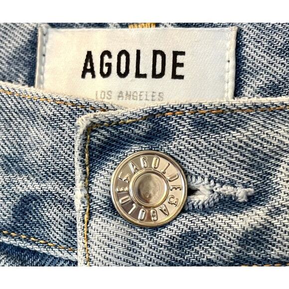 AGOLDE 90’s Jeans Women’s A069C-811 Size 29 Blue Denim Distressed Button Fly Y2K - Picture 12 of 15